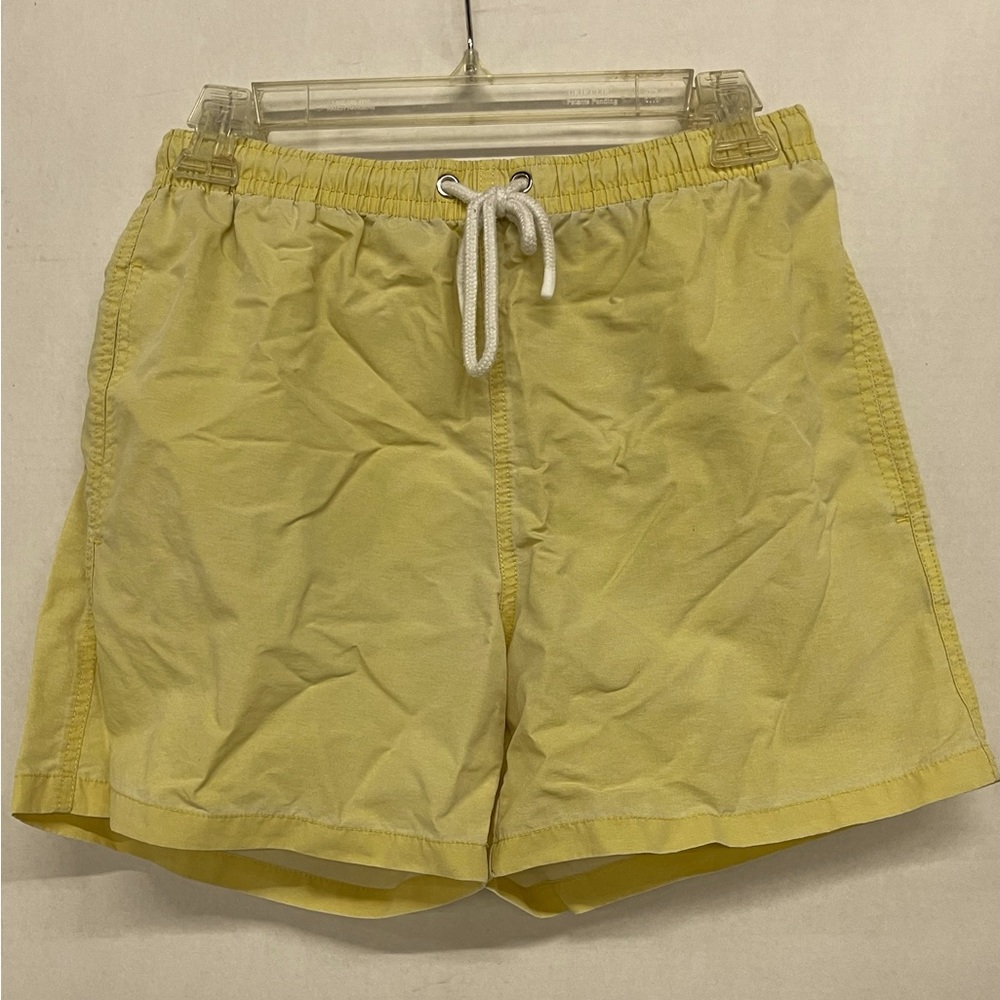 Mens Zara light yellow swim trunks size medium